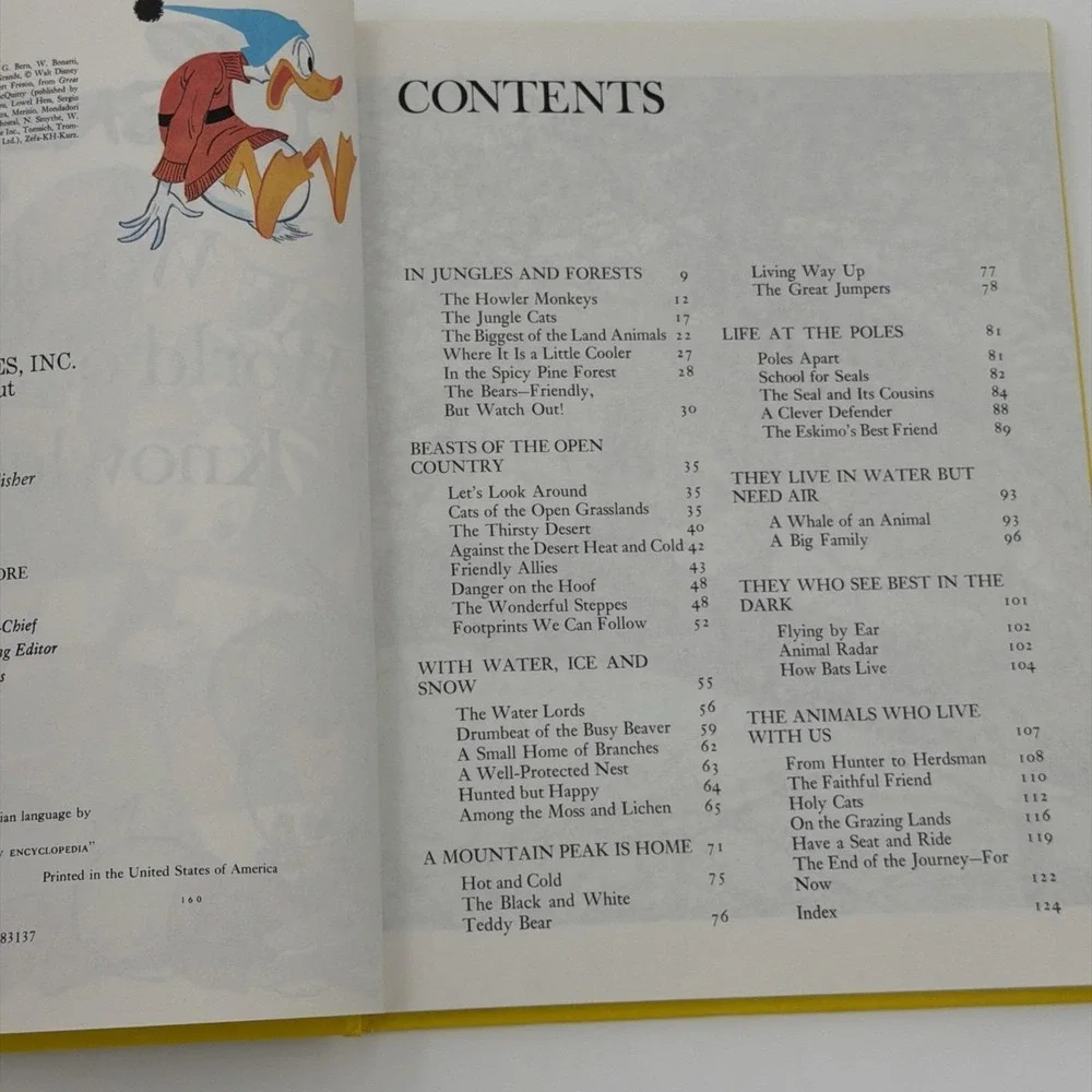Disney Wonderful World of‎ Knowledge Books Vol 1 2 Animals Nature Grolier 1986